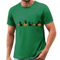 thumbnail image 5 of Gamivast Men's Cute Spooky Cat Pumpkin T-Shirt Halloween Graphic Print Short Sleeve Crewneck Tee Casual Fall Festival Top Novelty Holiday Shirt Flattering Fit Wear Green XL, 5 of 5