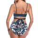 thumbnail image 3 of Sunloudy - Traje de baño de dos piezas para mujer, tops de bikini con tirantes finos de color sólido + bragas de bikini con estampado de leopardo Sunloudy S M L XL XXL, 3 of 9