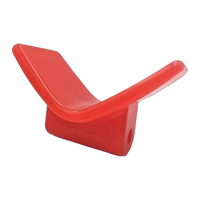 Remolque de barco genérico en forma de V con tope de proa, estable, ligero, práctico y portátil. Rojo