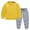 Yellow, variant on Hrsba Toddler Winter Casual Two-piece Outfit Sets， Boys and Girls' Two-piece Set Fashionable Casual Long Sleeve Top and Sweatpants Solid Color for Ages 12 Months-11 Years
