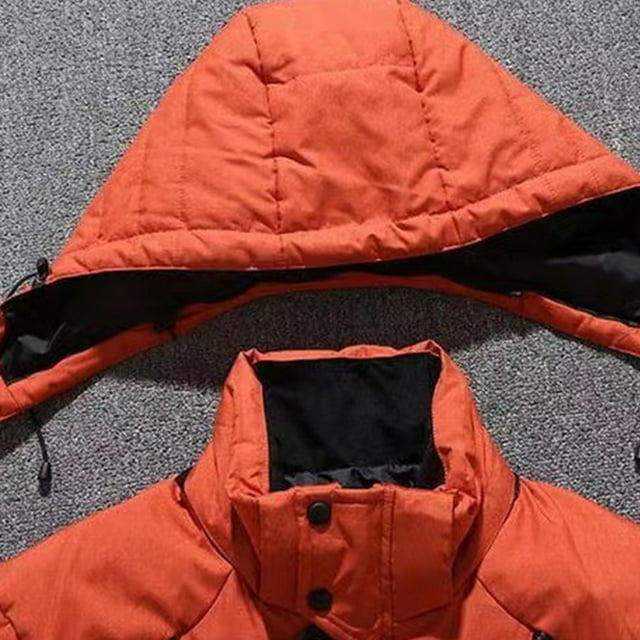 Becaristey Stay Fashionable And Comfortable Warm Hooded Jacket Wide Application Mens Duck Down Jacket grey 5XL
