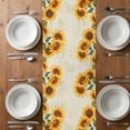 thumbnail image 4 of Table Runner 60 Inches Long for Kitchen Dining, Yellow Sunflowers Dresser Scarf Farmhouse, Dining Table Decorations for Wedding/Parties, Farmhouse Rustic Botanical Floral Plants 13 x 60 In, 4 of 8