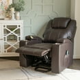 thumbnail image 4 of Powell Marciona Power Lift Recliner Chair with with Heat and Massage, Chocolate Faux Leather, 4 of 31