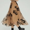 thumbnail image 2 of Mesh Skirts for Women Layered Tulle Skirt Maxi Party Summer Casual Swing Skirts Floral Embroidery Long Skirt High Waist Elegant A-Line Skirts, 2 of 5