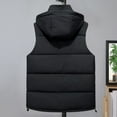 thumbnail image 5 of Zedker Men's Hooded Winter Vest Printed Lightweight Sleeveless Jacket Winter Warm Outdoor Quilted Vest for Men Black L, 5 of 9