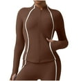 thumbnail image 2 of Ailaofu Running Jacket for Women Workout Jackets Zip Up Slim Fit Athletic Yoga Cropped Tops, 2 of 6