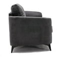 thumbnail image 2 of Odin 79 Inch Modern Sofa with Tufted Cushioning, Black Frame, Gray Velvet- Saltoro Sherpi, 2 of 5