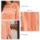 thumbnail image 5 of Top de encaje para mujer, camiseta transpirable suave de Color puro con costuras de encaje, camiseta informal holgada y versátil de manga media, color rosa XXL, 5 of 7