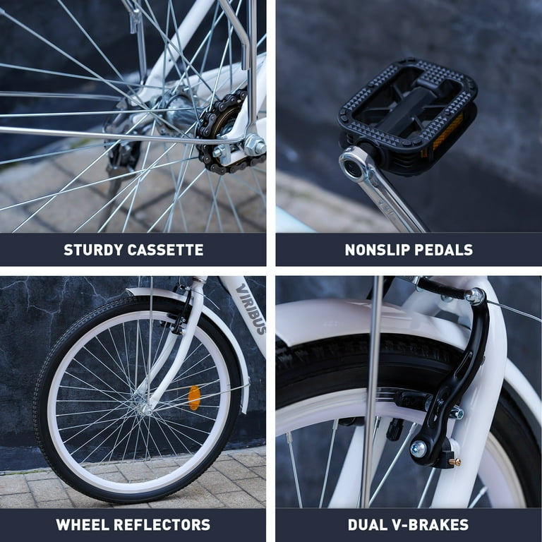 Viribus 24 Inch Step Through Comfort Bike for Women & Men with