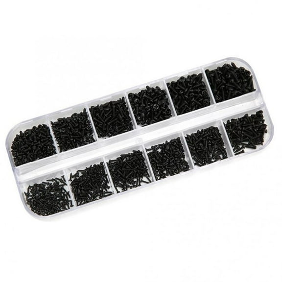 1200pcs M1/M1.2/M1.4/M1.7 Carbon Steel Self-Tapping Screw Cross Phillips Round Pan Head Screw