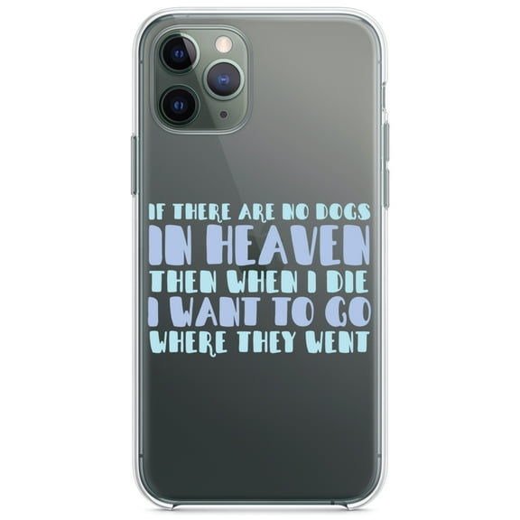 DistinctInk Clear Shockproof Hybrid Case for iPhone 12 Pro MAX (6.7" Screen) - TPU Bumper Acrylic Back Tempered Glass Screen Protector - No Dogs In Heaven - I Want to Go With Them