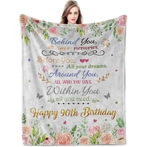 90th Birthday Gifts for Women, 90th Birthday Decorations for Women, 90th Birthday Gifts for Men, 90th Birthday Gift Ideas for Mom Grandma, 90 Year Old Birthday Gifts for Women Throw Blankets 60"x 50"