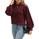 thumbnail image 3 of Suéter de Punto de Cuello Redondo para Mujer, Larga, con Lazo en la Espalda Rojo Vino XS, 3 of 10