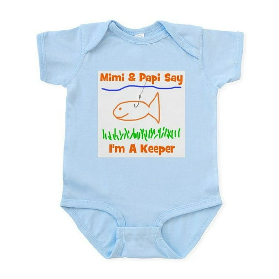 CafePress - Mimi & Papi Say I'm A Keeper Infant Bodysuit - Baby Light Bodysuit, Size Newborn - 24 Months