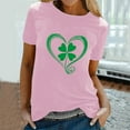 thumbnail image 6 of Puntoco Short Sleeve Women Tops 2025,Womens St Patrick'S Day T-Shirt Love Heart Shirts Short Sleeve Valentine'S Day Crewneck Colorful Heart Graphic Tees Tops Pink 4(S), 6 of 6