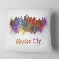 thumbnail image 2 of Designart Mexico City Skyline - Cityscape Throw Pillow - 16x16, 2 of 5
