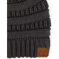 thumbnail image 4 of C.C Messy Bun Ponytail Hat Warm Soft Knit High Bun Beanie, Dark Melange Grey, 4 of 10