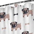 thumbnail image 3 of Cartoon Pug Dog Shower Curtain 72"x72" ,Bathroom Decorative Shower Curtains Set with 12 Hooks,Modern Waterproof Washable Shower Curtain, 3 of 6