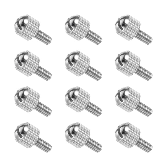 12 Pcs M3.5x8mm Computer Case Thumbscrews, Carbon Steel Knurled Screw, Silver
