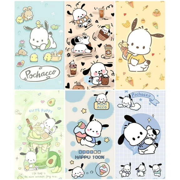6PCS Cute Posters with Pochacco Theme for Bedroom Wall Decoration (8X10 in) Unframed.