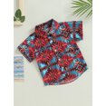 thumbnail image 3 of WIFORNT Toddler Baby Summer Tops, Short Sleeve Lapel Collar Geometric Print Button Down Shirts, 3 of 9