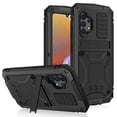 thumbnail image 1 of Funda protectora R-JUST impermeable, a prueba de golpes y polvo, de metal y silicona con soporte (negra) para Samsung Galaxy A32 4G, 1 of 4