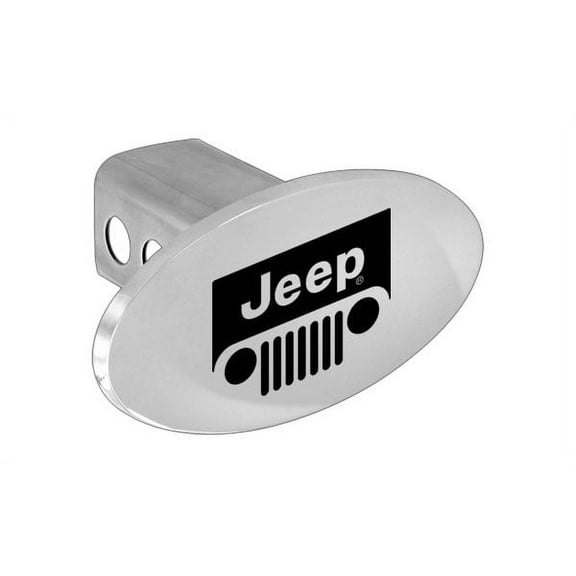 Jeep Logo Emblem Block Letters Metal Trailer Hitch Cover Plug