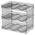 thumbnail image 1 of Plastic Water Bottle Organizer and Wine Rack Storage Holder,3 Tier 9Containers Stackable Standing Bottle Storage Rack, 1 of 5