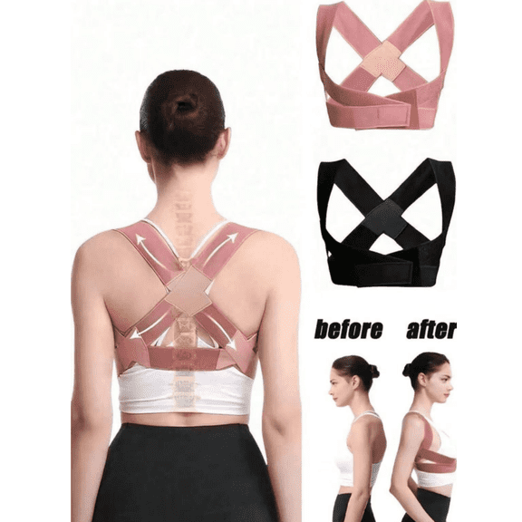 Adjustable Back Posture Corrector, Shoulder Support Brace for Women Men, Relieve Back Pain & Improve Slouching