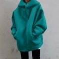 thumbnail image 3 of fvwitlyh Cookies Hoodie Women's Comfy Lightweight Oversized Zip Up Hoodie Sweatshirt Green Small, 3 of 5