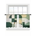 thumbnail image 2 of Abstract Street Art Sheer Curtains 45 Inches Long 2 Panels Vintage Watercolor Green Light Filtering Semi Sheer Window Curtains Drapes for Bedroom Living Room 52"x45", 2 of 7