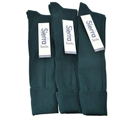 Black Opaque Nylon Knee High - Classic Flat knit Opaque Nylon Knee High Socks 3 Pair Pack W1440