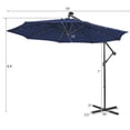 thumbnail image 3 of Pemberly Row Solar Powered 32LED Lighted Patio Offset Umbrella Outdoor Navy, 3 of 8