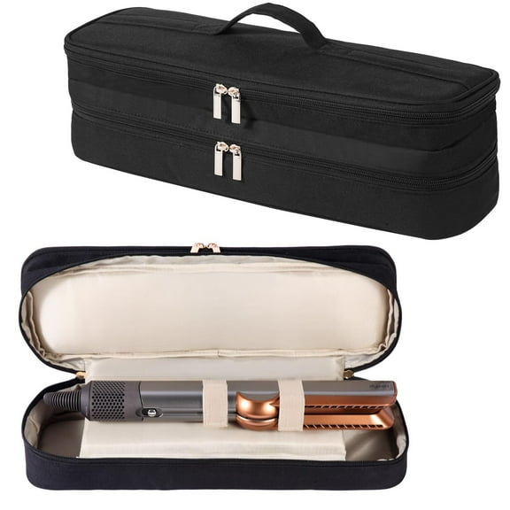 Double-Layer Carrying Case for Dyson Airstrait Straightener, Travel Case for Dyson Airstraight, Portable Storage Case for Dyson Airstrait/Corrale Hair Straightener (Black)