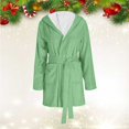 thumbnail image 2 of Long Sleeve Robe for Women Fluffy Loungewear Oversized Hooded Women's Robes Bath Womens Bathrobe Army Green, 2 of 9