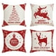 thumbnail image 2 of Funda de almohada de 4 piezas Feliz Navidad, fundas de almohada de 18 x 18 pulgadas, funda de cojín, decoración navideña, decoración de fiesta de invierno para sofá, funda de almohada, 2 of 9