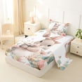 thumbnail image 2 of Erosebridal Kawaii Bunny Rabbit Twin Sheet Sets,Rustic Flowers Pink Easter Eggs Bedding For Kids 3-Piece, 2 of 6