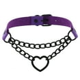 thumbnail image 5 of Hyasfey Necklace Chain Personality Twisted Chain Double Layer Faux Leather Sexy Gothic Punk Love Heart Pendant Collar Jewelry Accessory, 5 of 8