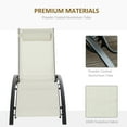 thumbnail image 4 of Outsunny Patio Reclining Lounge Chair with Adjustable Backrest Beige, 4 of 10
