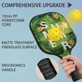 thumbnail image 2 of Pickleball Paddles Set Of 2, Fiberglass Surface, Tropical Jungle Print, 4 Balls & Bag, 2 of 5