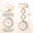 thumbnail image 3 of Becaristey 2pieces Waterproof Pocket Watch For Nurses And Doctors Not Easy To Fall Rose Gold 1Set, 3 of 6