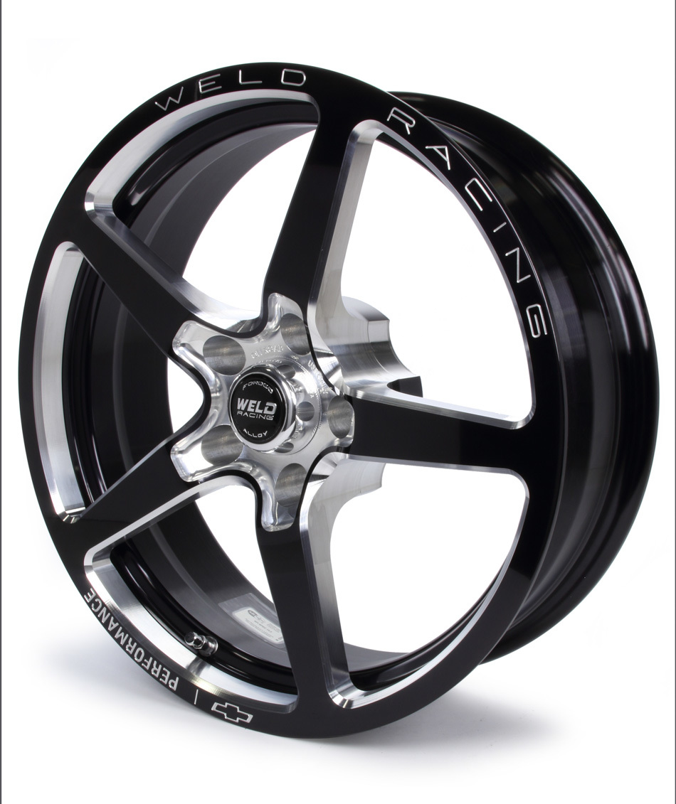 Weld Chevrolet Performance 1-Piece 18x6.0 / 5x120 BP / 2.7in. PCD Black Anodize Wheel - Non-Beadlock - 88B-1806N-GM