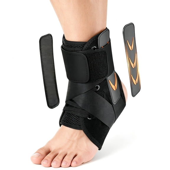 Ankle Brace Support for Men Women, Lightweight Breathable Ankle Stabilizer with Quick Lace Up System for Running Basketball Walking