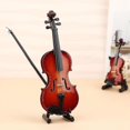 thumbnail image 2 of 20cm Mini réplica de modelo de violín en miniatura con soporte y estuche, decoración de adornos de instrumentos musicales, 2 of 5