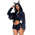 thumbnail image 3 of Leg Avenue Women's Bat Cropped Hoodie, Black, MED/LGE, 3 of 5