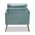 thumbnail image 4 of Baxton Studio Leland Glam and Luxe Light Blue Velvet Fabric Upholstered and Gold Finished Armchair, 4 of 6