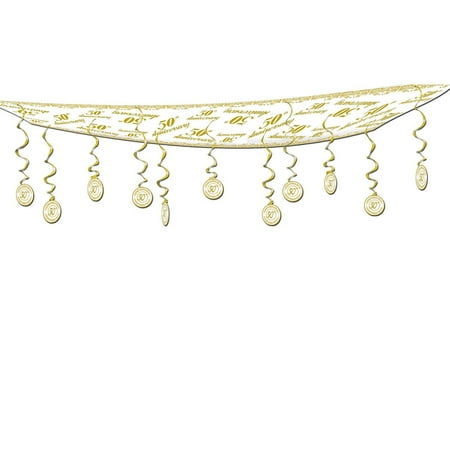 50Th Anniversary Ceiling Decor 12" X 12' - 6 Pack (1 Per Package)