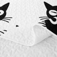 thumbnail image 5 of Manfei Cat Head Twin Quilt Set, Cute Kitten Face Twin Coverlet Set, Black White, 2pcs, 1 Bedspread and 1 Pillowcase, 5 of 7