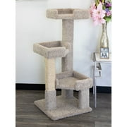 New Cat Condos  3 Level Solid Wood and Carpet Kitty Tree