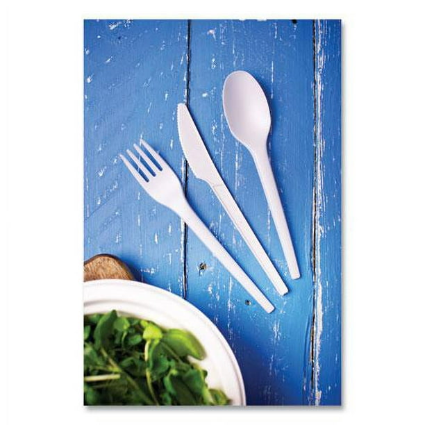 White CPLA Cutlery, Spoon, 1,000/Carton White CPLA Cutlery, Spoon, 1,000/Carton